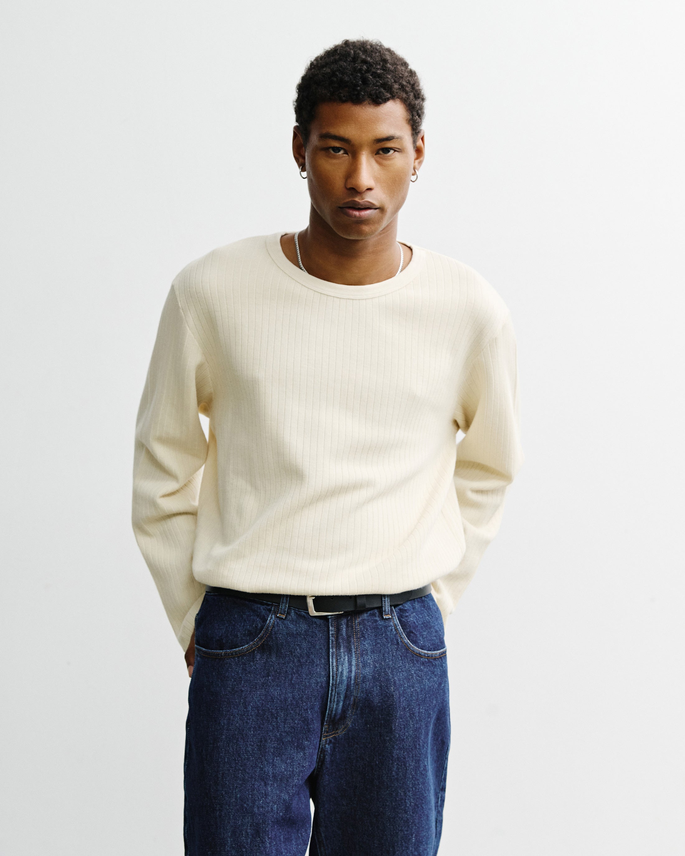 Oversize Longsleeve Bio Baumwolle - Creme
