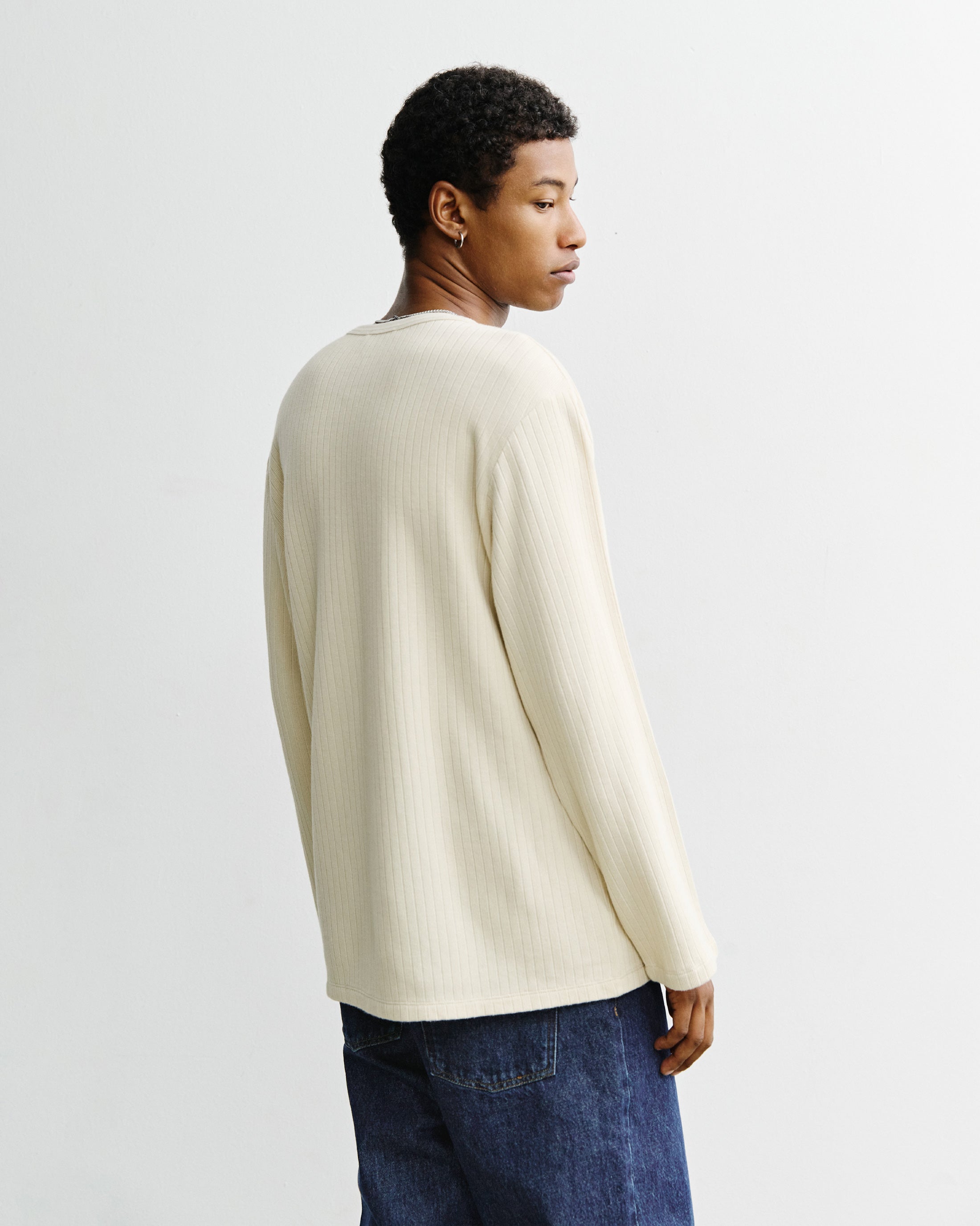 Oversize Longsleeve Bio Baumwolle - Creme