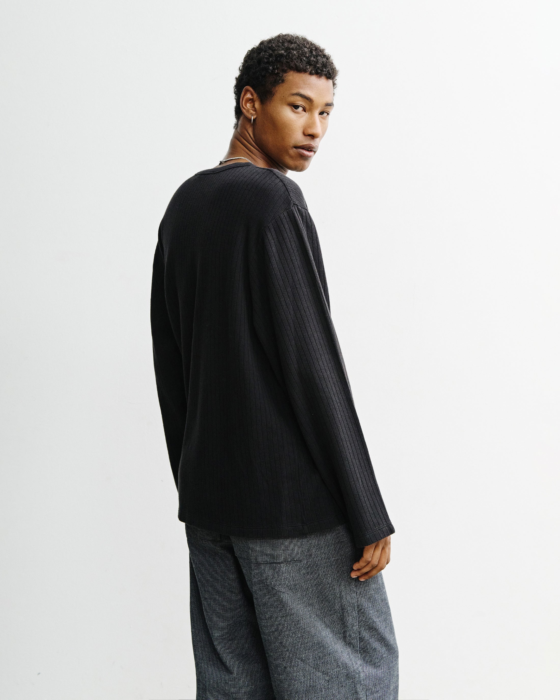 Oversize Longsleeve Bio Baumwolle - Schwarz