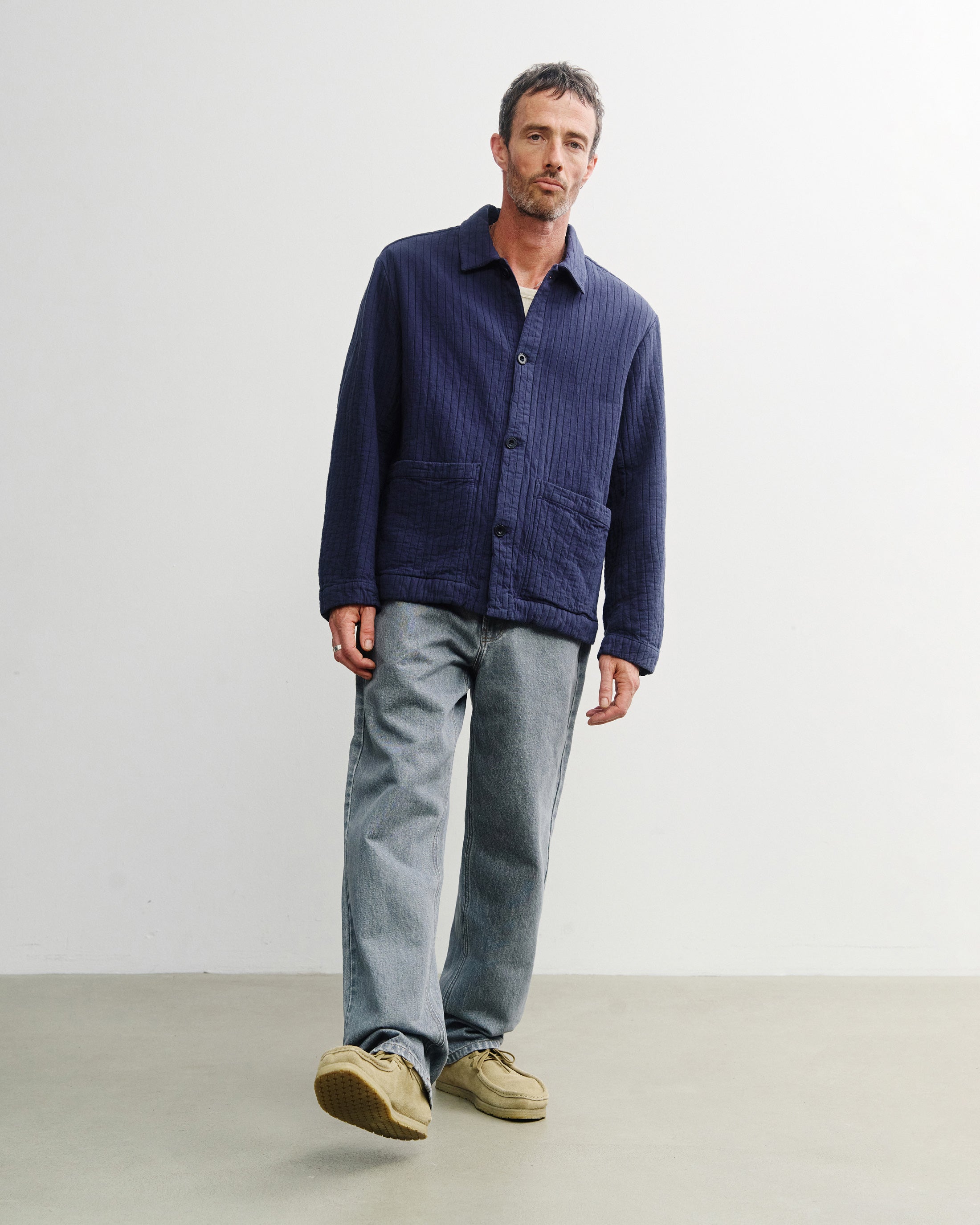 Workwear Jacke Ribb Bio Baumwolle - Blau