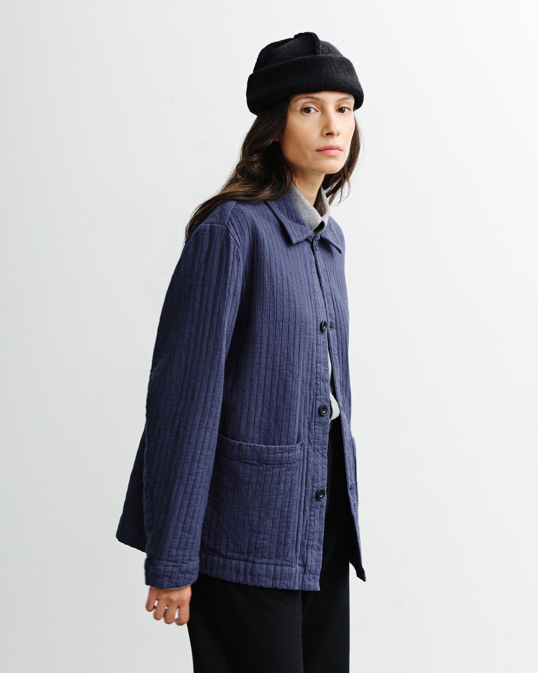 Workwear Jacke Ribb Bio Baumwolle - Blau