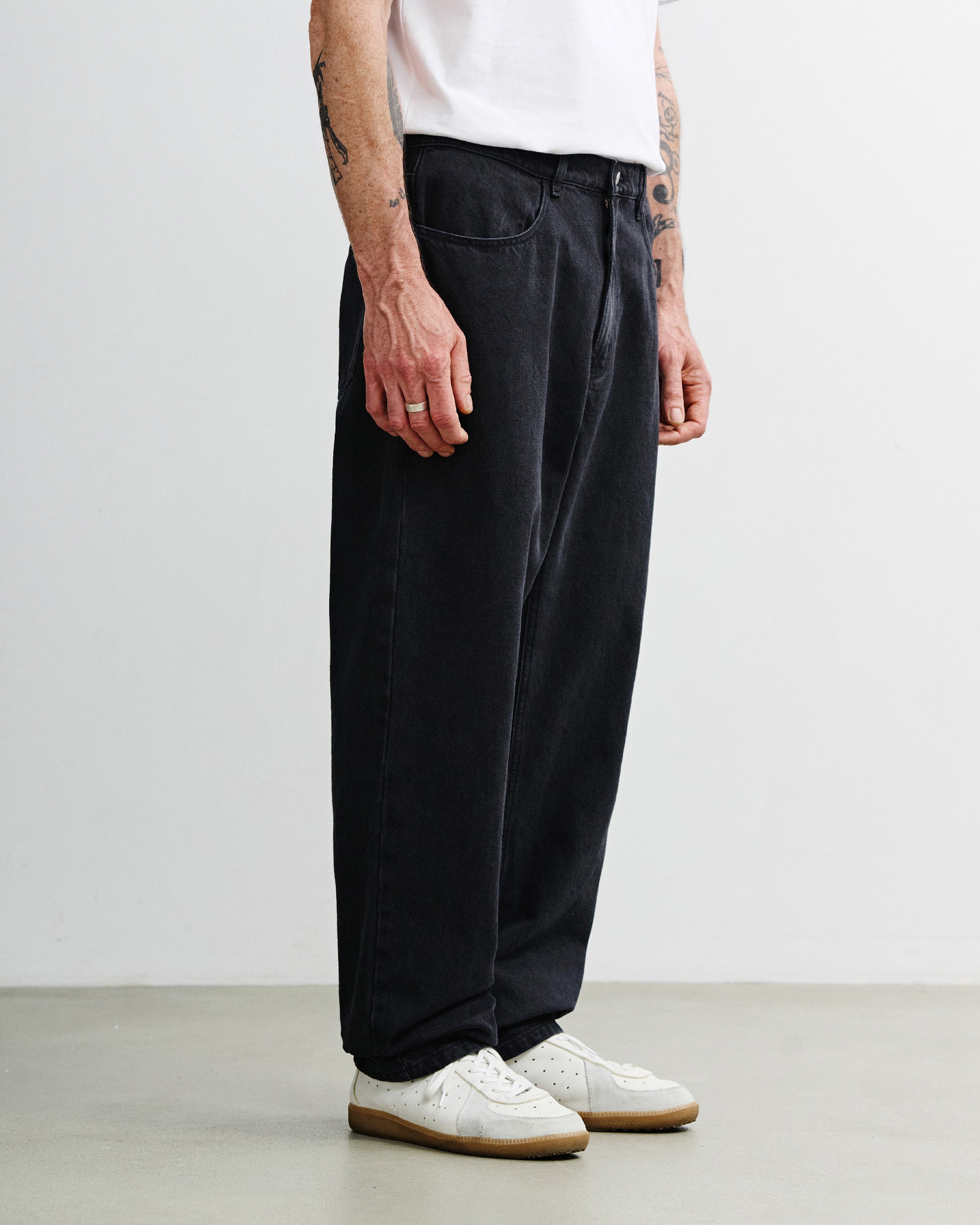 Straight Leg Jeans Bio Baumwolle - Schwarz
