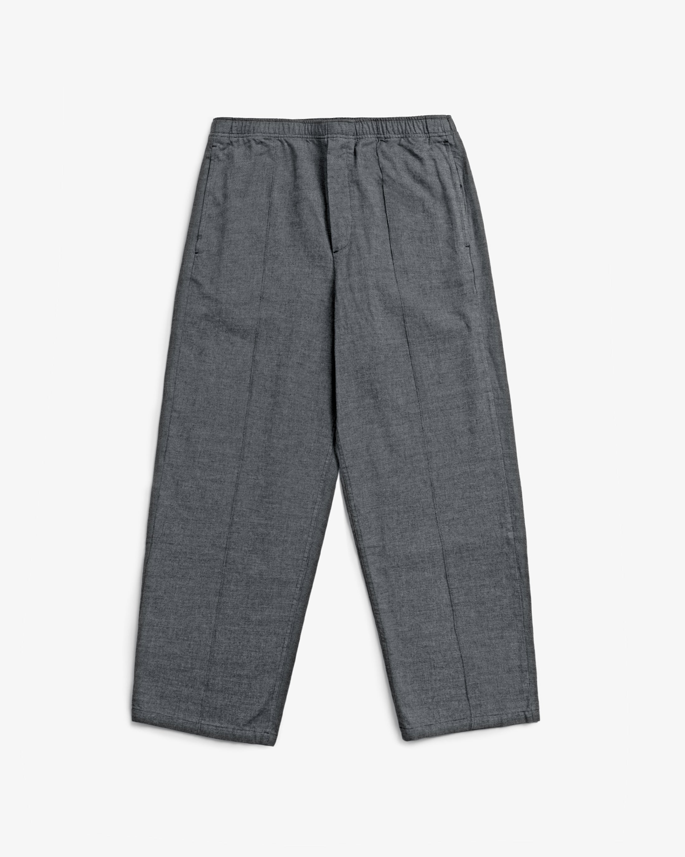 Weite Bundfaltenhose Bio Baumwolle - Grau Melange